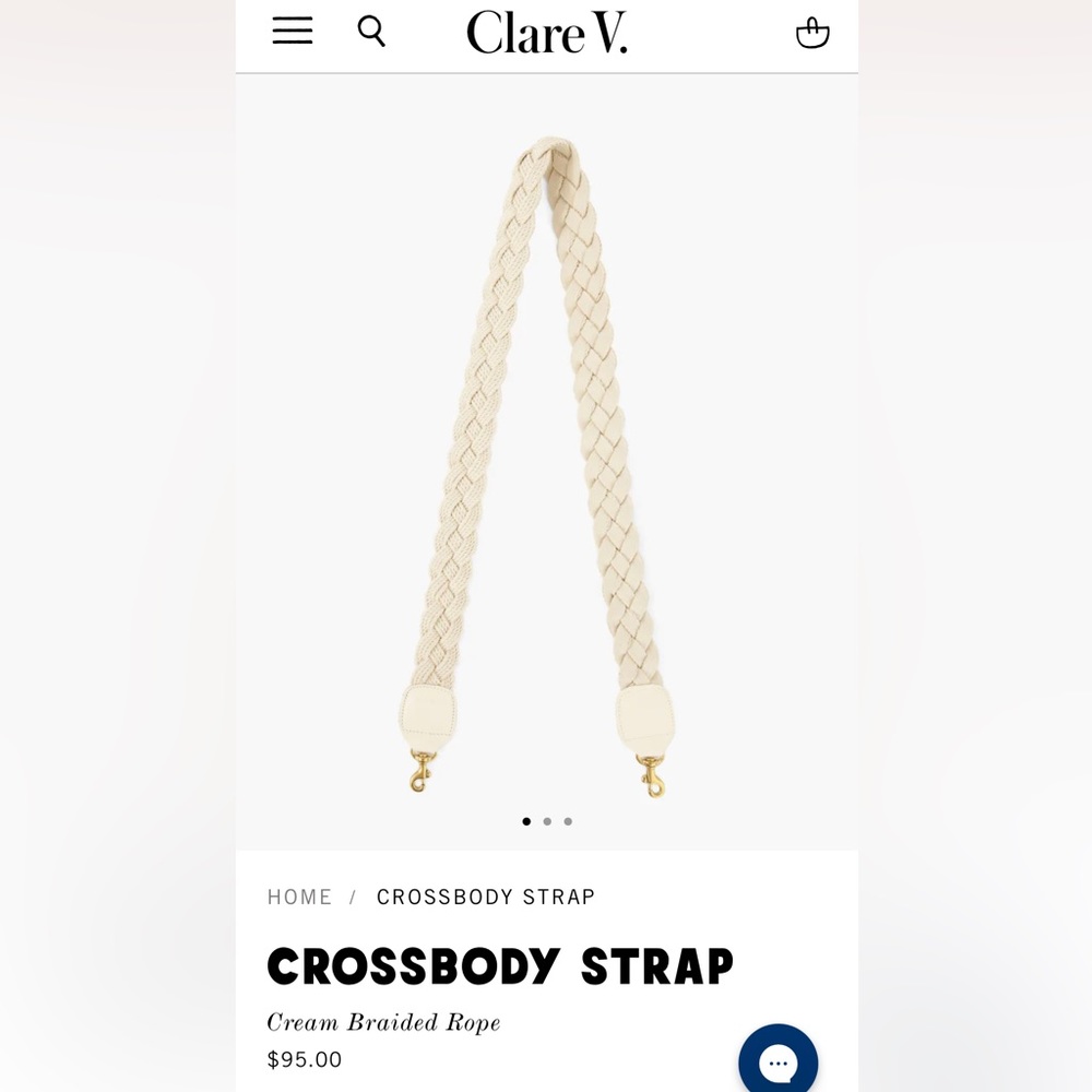 Clare V. Braided Shoulder Strap Cream